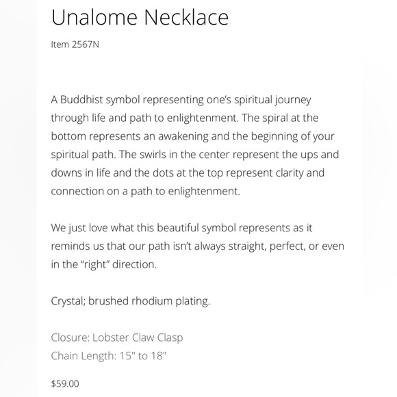 Touchstone Crystal UNALOME necklace 𝓟𝓪𝓽𝓱 𝓽𝓸-𝓔𝓷𝓵𝓲𝓰𝓱𝓽𝓮𝓷𝓶𝓮𝓷𝓽 NIB - Picture 2 of 2